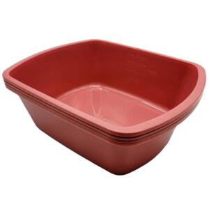 눈금 표시가 있는 6쿼트 플라스틱 세척대 u2013 다용도 직사각형 주방, 욕실, 관리용 접시 팬(4팩)