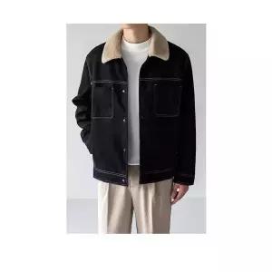 남자 코디 겨울 자켓 숄카라 스웨이드 점퍼 코트 기모 도톰 숏 무스탕 재킷 SPO마켓4