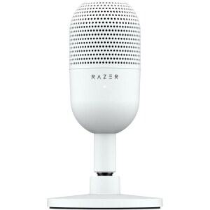 Razer Seiren V3 미니 USB 마이크: 콘덴서 마이크 - 슈퍼카디오이드 픽업 패턴 LED 표시등이 있는 탭 투 뮤트 센서 충격 흡수 장치 초소형 PC, 디스코드, OBS Studio, XSplit 화이트