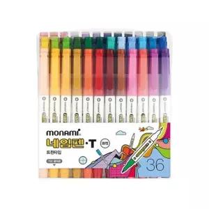 모나미 트윈타입 네임펜T 36색 세트 타(12개입) (WFKFLO1)