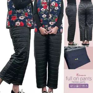 여성 온 겨울 솜바지 풀 방한 팬츠 패딩 패딩풀fgh351