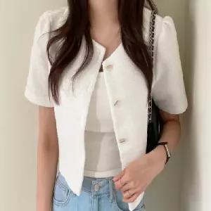 여성크롭자켓 반팔 크롭 데일리 아우터 트위드 정장자켓 사무실 출퇴근 하객룩 축하파티룩