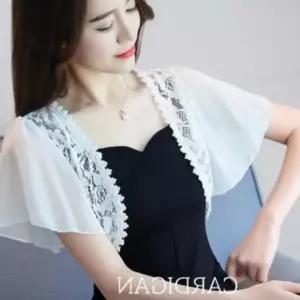 볼레로 쉬폰 원피스 가디건 레이스 숄 여성 짧은 코트 자켓 여름 볼레로