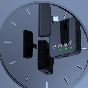 휴대용 오디오 비디오 녹화 미니 마이크 실시간 가시성을 무선 LED 디스플레이 옷깃 라이브 방송 K 노래