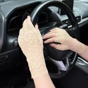 여성 레이스 망사 반장갑 패션 플라워 손목토시