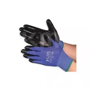 케이엠 반코팅 장갑 NBR 글러브 U3 작업용 장갑 블랙