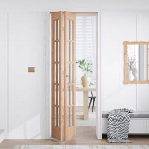 이지라이프 이중폴드 옷장 도어, 30인치 x 80인치(더블 15x80) 개방형, 2.5피트 숨겨진 슬라이딩 하드웨어 키트가 포함된 프렌치 유리 헛간 조립식 이지 설치, DIY 얼룩