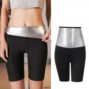 땀복레깅스 5부 하이웨스트 복부땀복 뱃살빼기 땀복레깅스 뱃살빼기