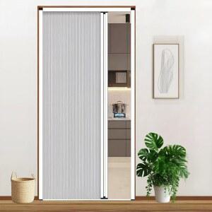 Qiczom 접이식 실내 도어, 22x79 인 드릴링 알루미늄 슬라이딩 도어 로우 트랙 방음 처리, 옷장 방 칸막이 거실 침실 주방 지하실용 방수 기능 제공