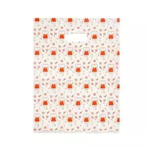 단추패턴봉투 100매 27X37 비닐 쇼핑백 손잡이 포장지