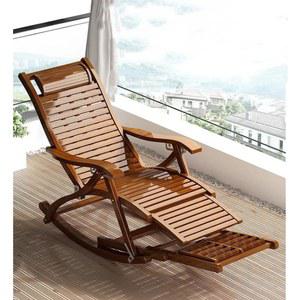 흔들의자 접이식 안뜰 갈색 안락 수유 대나무 죽공예 흔들 엔틱