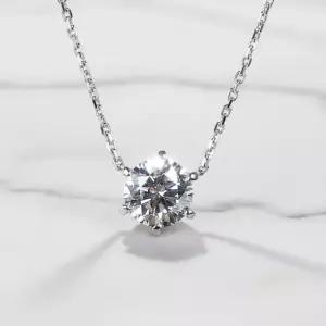 2캐럿 다이아 목걸이 18K 랩 IGI 6프롱 샤이니 일체형 결혼 웨딩 프로포즈 예물