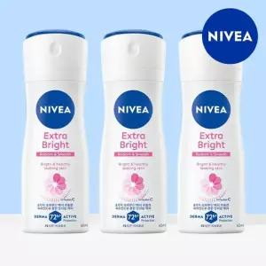 니베아 데오드란트 스프레이 엑스트라 브라이트 60ml 3개