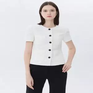 질스튜어트 뉴욕 여성 25SS 아이보리 포켓 코튼혼방 자켓 WJJA5B770IV