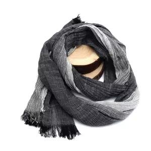 프리미엄 린넨 머플러 남성 스카프 봄 목 가을 스트라이프