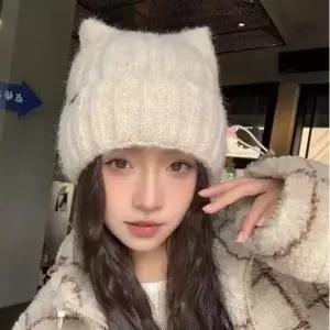 곰돌이귀 여성 데일리 니트 비니 1P 겨울 털모자 스타일 보온