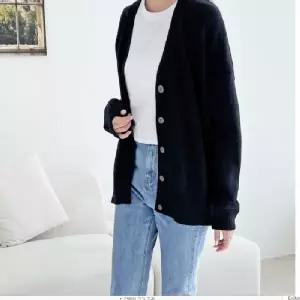 여자가디건 66사이즈 오버핏 데일리브이가디건 여성 루즈핏 사무실 출퇴근