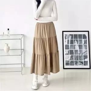 여성 골덴 밴딩 스커트 캉캉 롱치마 코듀로이 롱치마 3색