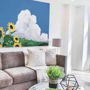 액자 패브릭포스터 가리개 커튼 벽인테리어 해바라 L WECA6FD