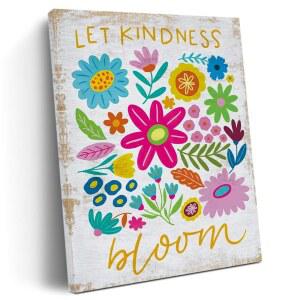 보호 플라워 데코 캔버스 월 아트 데코, 친절 블룸 플로럴 정신 액자 프린트 홈 오피스 침실 거실 욕실 여자 방 장식용 포스터 페인팅 아트워크, 11.4x15IN