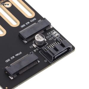 Nvme M.2 SSD-PCIe 3.0 4.0 X4 어댑터 카드 SATA SSD-SATA 2 IN 1