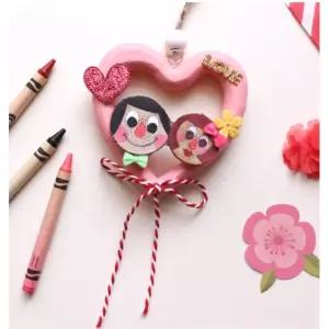 행복 가족얼굴x핑크하트 나무패 리스 5set 미술교구 집중력발달