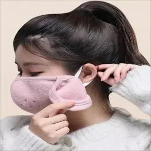 남성 여성 기모 방한마스크 통풍홀 귀덮개 귀도리 2색