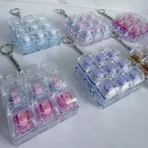 9키 투명 피젯 키보드 키캡 토이 딸깍이 키링 장난감