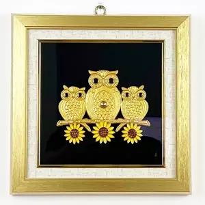 황금 주물 부엉이 인테리어 고급 액자 거실액자 (KYR-WE11491)