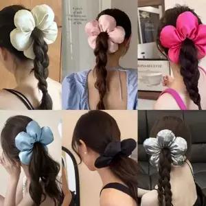 쿠션 러블리 대왕 머리끈 플라워 헤어끈 포니테일 곱