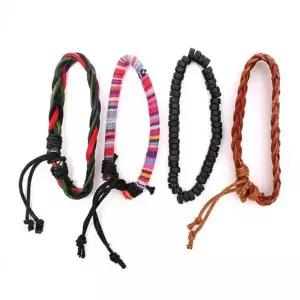 [셀러에이드]가죽 커플 패션팔찌 팔찌 여름 여자 염주 소원 머리끈