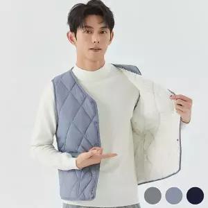 [골드스마일]털안감 다이아몬드 패턴 겨울 조끼 중간길이 보온 조끼