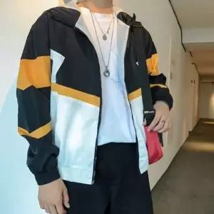 남성용 가을 후드 바람막이 재킷 야상 점퍼 2색