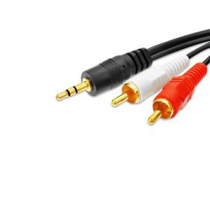 3.5mm 잭 남성 AV 2 RCA 스테레오 음악 오디오 케이블 코드 AUX  스피커 1.5m