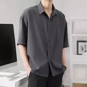 [셀러에이드]여름용 남성 오버핏 통기성 반팔 와이셔츠 셔츠