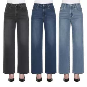 게스 여성 와이드핏 청바지 여자 데님진 신축성 베이직 아이템 기본 디자인 적당한 두께