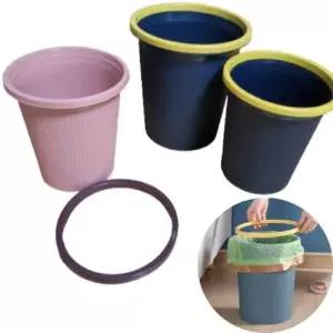 휴지통 원형 스트라이프 오픈 WF094DB