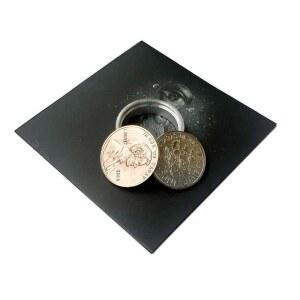 카나일레스 스카치 & 소다 매직 코인 트릭, 금속 뱅 링 트릭이 있는 코인, 알루미늄 링이 다임 앤 페니