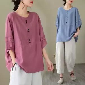 G126680 마 시즌오버실루엣 쓰리쿼터 셔츠 탑