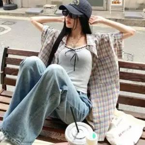 시그니처 체크패턴사이드포켓 숏슬리브 드레스셔츠