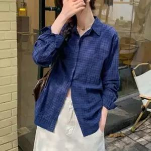 변환기깅엄 스테디 스트릿룩 내추럴 오픈칼라셔츠