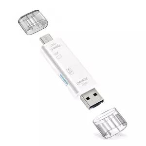 3in1 비즈 멀티 카드리더기 5핀 C타입 USB 화이트 휴대폰리더기