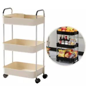 슬림형 이동식 트롤리 주방 틈새 수납장 바퀴형 선반