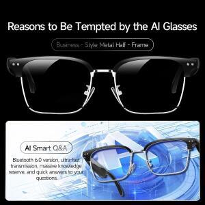 실시간 번역 기능이 있는 AI 스마트 안경 W100D AI ChatGPT HD 블루투스 6.0 오디오 통화 음성 비서 음악