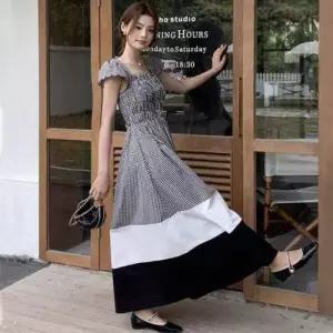 스모크 여름원피스 배색 포인트 카라원피스 전체 WFLMTLO