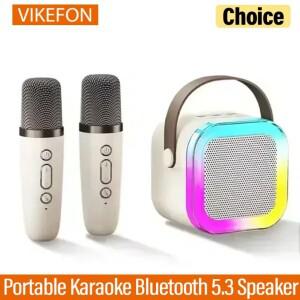 [호환품]K12 노래방 머신 무선 마이크 2개 RGB 조명 휴대용 수집 스피커 세트 파티 및 특별한용 홈