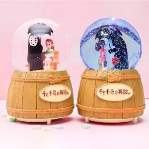 지브리 센과치히로행방불명 오르골 스노우볼 LED 램프 크리스탈볼 뮤직램프 자동눈날림 치히로 가오나시