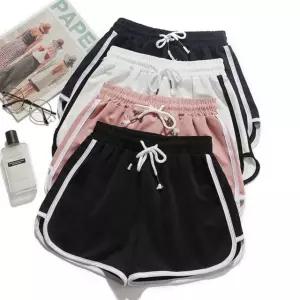 4컬러 배색라인 돌핀팬츠 반바지