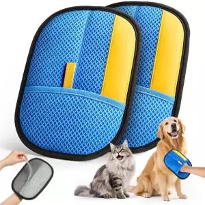 JGLXF 2025 두꺼운 정전기 애완동물 제모 장갑 (2개) - 고양이와 개를 위한 재사용 가능한 튼튼한 그루밍