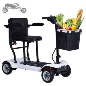 성인용 초경량 모빌리티 스쿠터, 전동 39.7파운드 접이식 디자인과 리튬 배터리 2개, 최대 18.6마일 항공사 승인-화이트 여행 가능